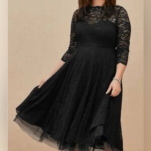 Torrid Lace Black Sweetheart Midi Dress Size 20